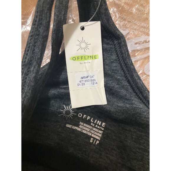NWT Offline By Aerie The Hugger Longline Racerback Charcoal Sports Bra   Size Sm - Picture 8 of 12